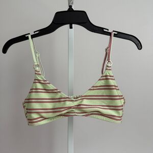 Aerie Green and Red Striped Swim Coverup